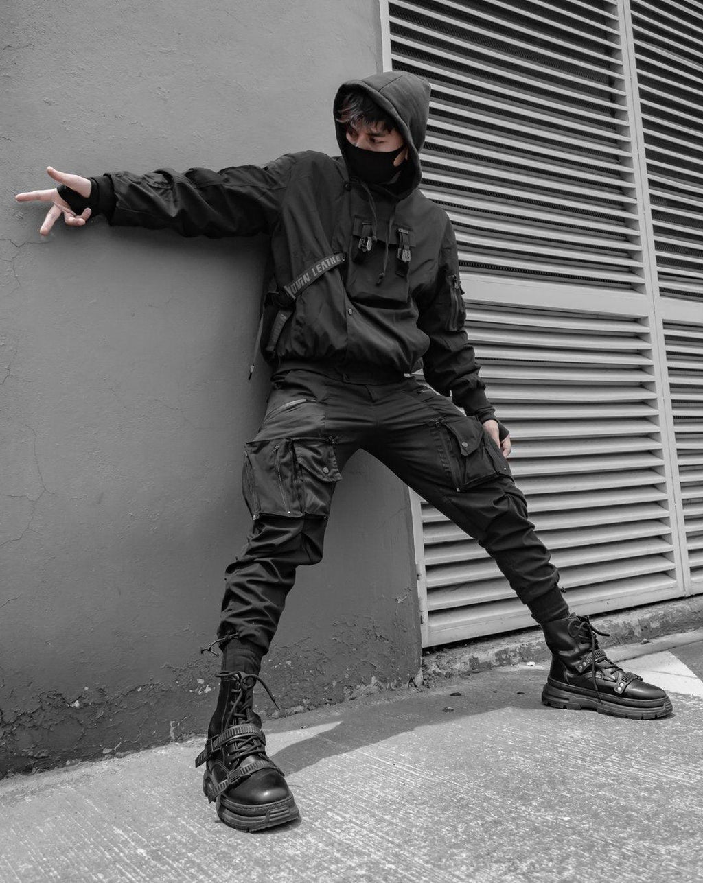 Techwear Skull Black Bomber Cyberpunk Jacket