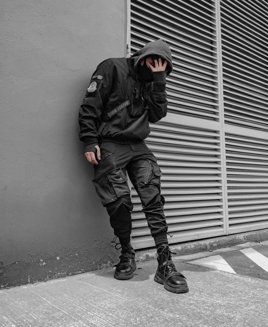 Techwear Skull Black Bomber Cyberpunk Jacket