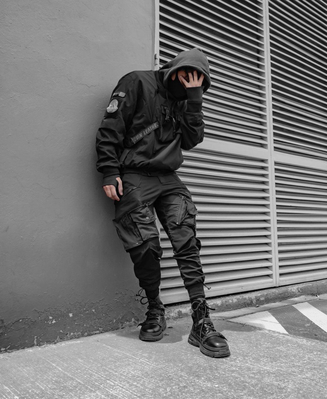 Techwear Skull Black Bomber Cyberpunk Jacket