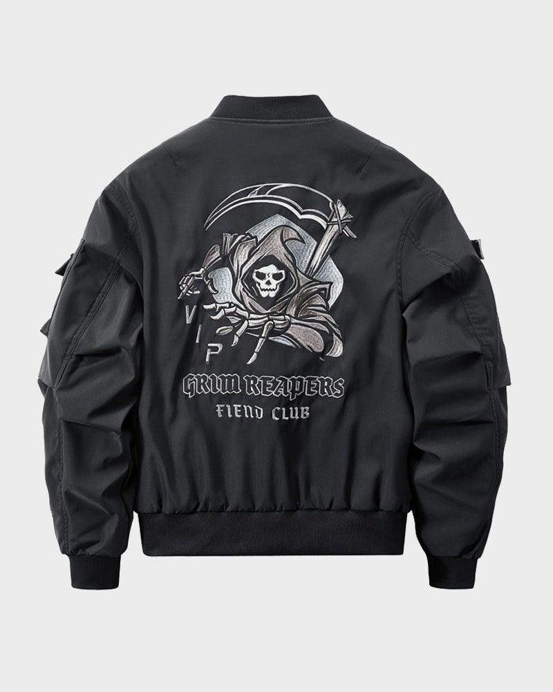 Techwear Skull Black Bomber Cyberpunk Jacket
