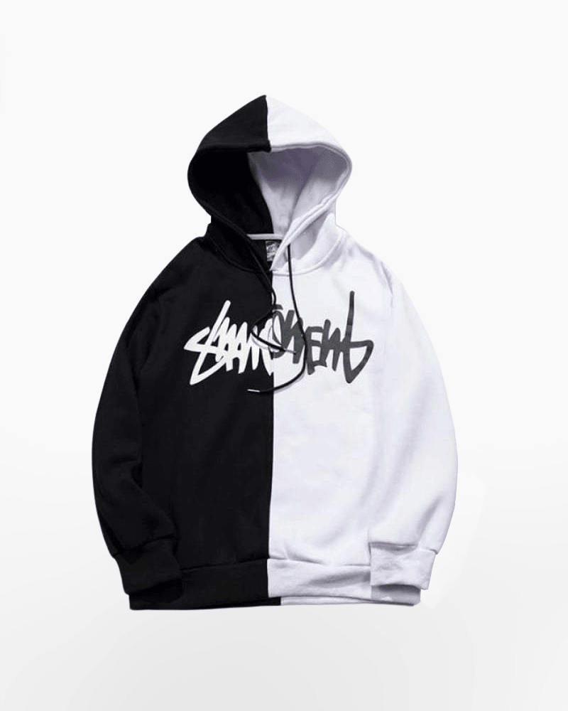 Techwear Claw Marks Black and White Hoodie