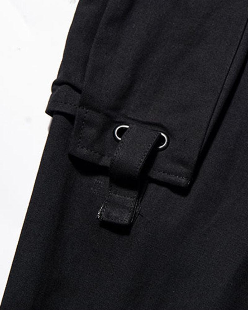 Techwear Street Style Cargo Black Pants