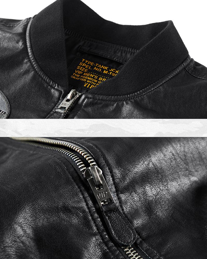 Techwear PU Bomber Jacket