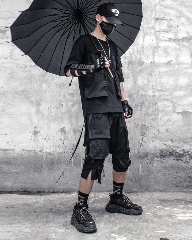 Ninja Techwear Long Cargo Shorts