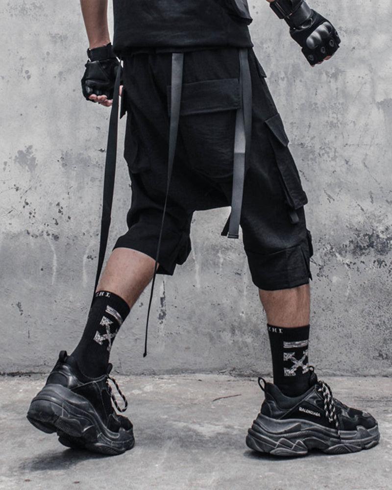 Ninja Techwear Long Cargo Shorts