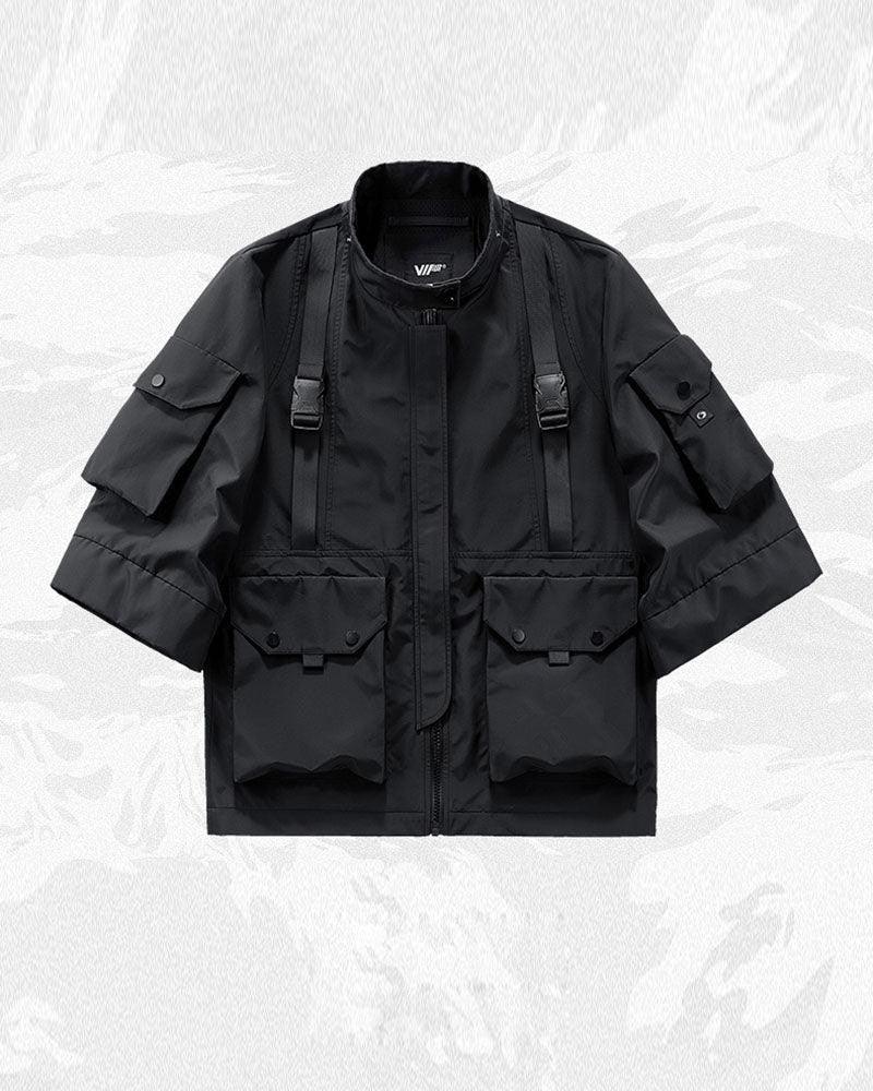 Techwear Futuristic Short Sleeve Hooded Jacket