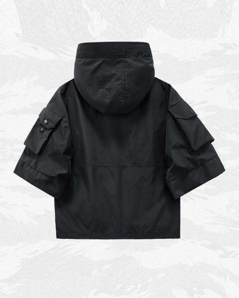 Techwear Futuristic Short Sleeve Hooded Jacket