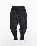 Black Drawstring Slim Cargo Pants