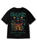 Oversize Streetwear Lucky Cat Graphic T-Shirt
