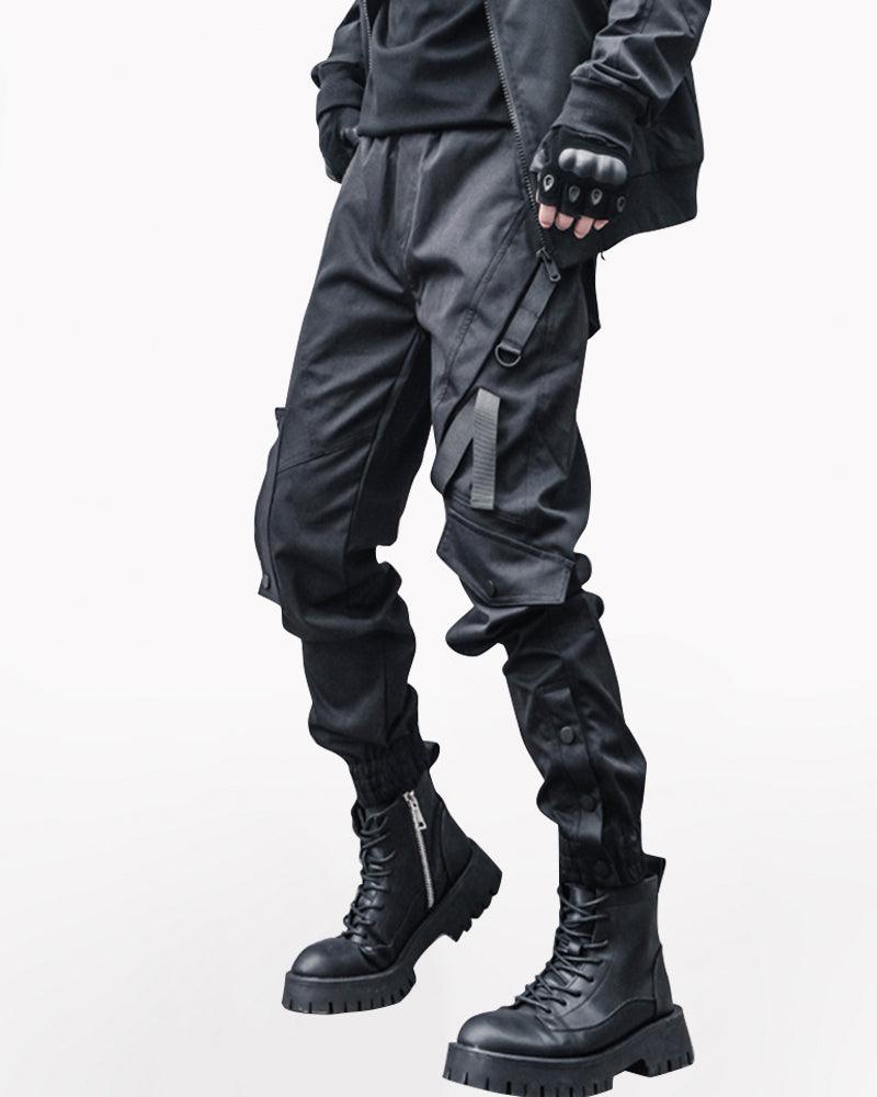 Ninja Techwear Black Slim Cargo Pants
