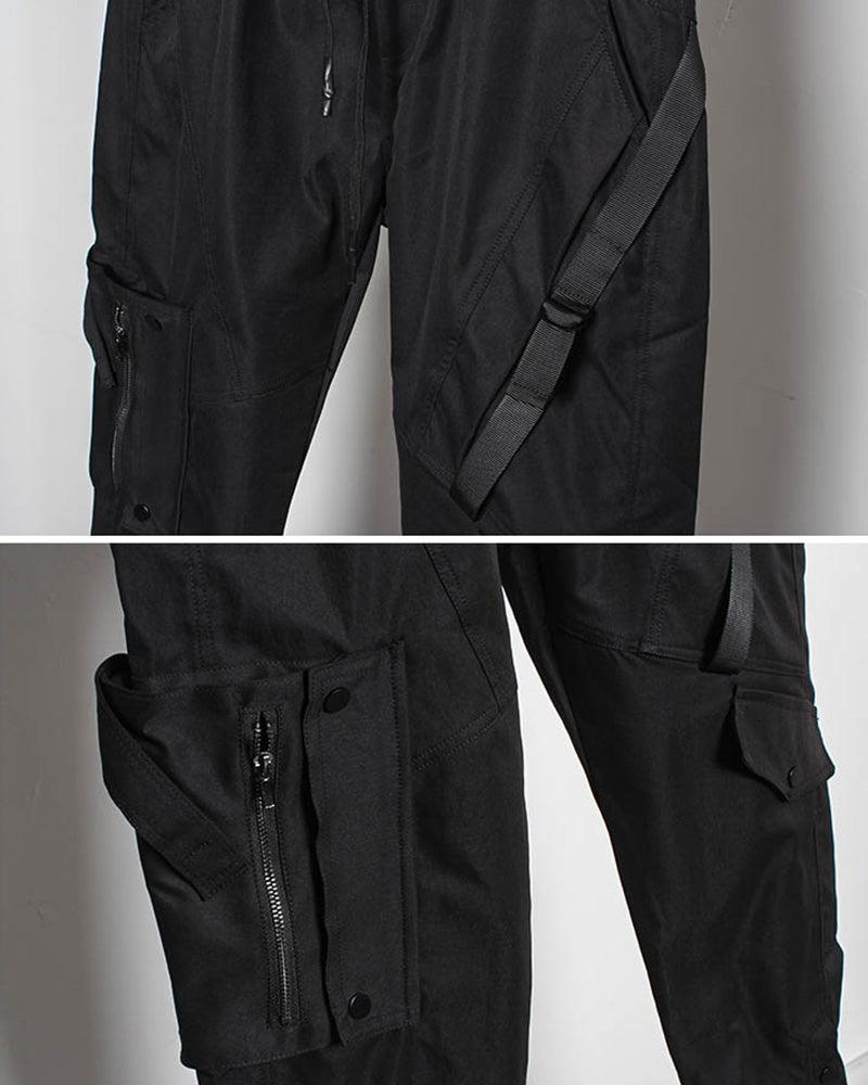 Ninja Techwear Black Slim Cargo Pants