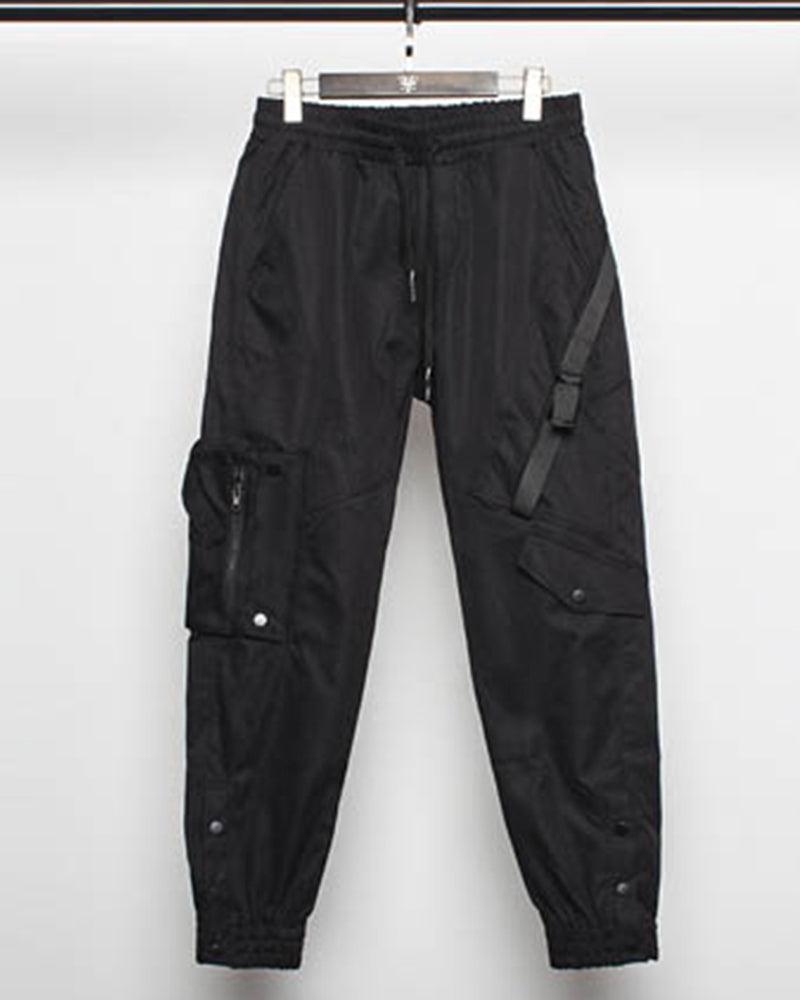 Ninja Techwear Black Slim Cargo Pants