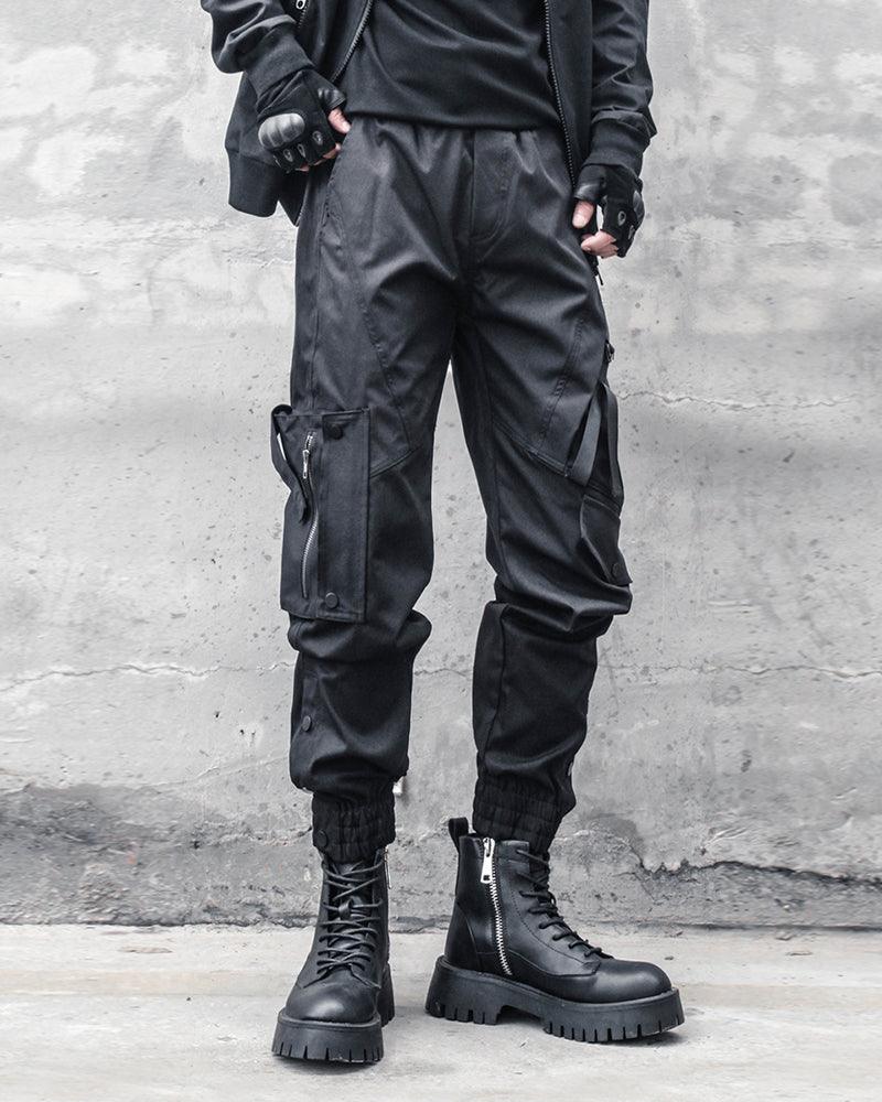 Ninja Techwear Black Slim Cargo Pants