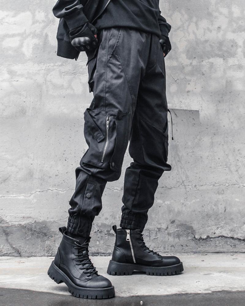 Ninja Techwear Black Slim Cargo Pants
