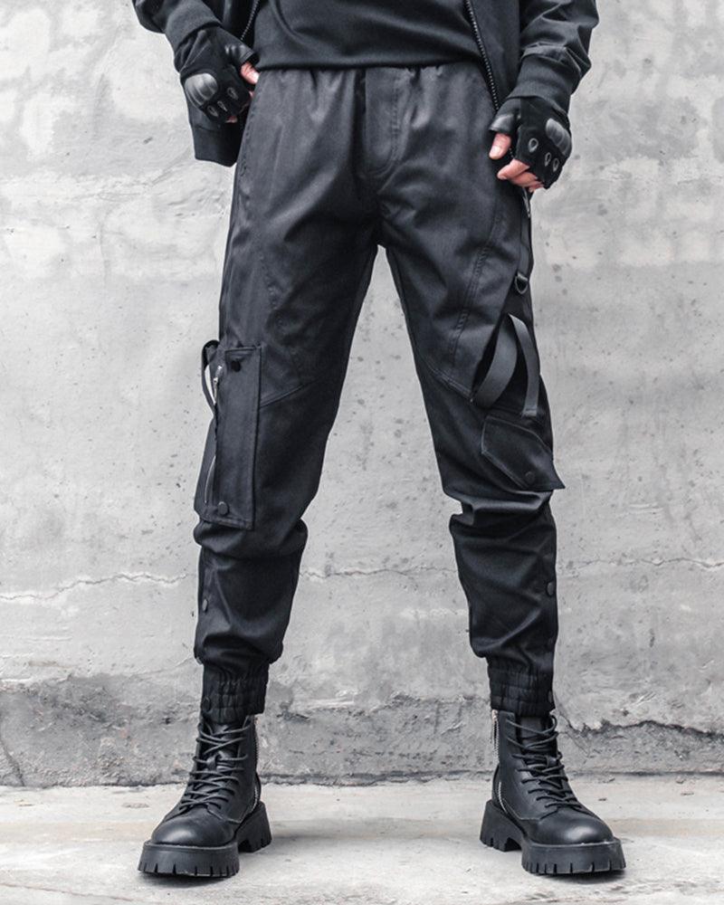 Ninja Techwear Black Slim Cargo Pants