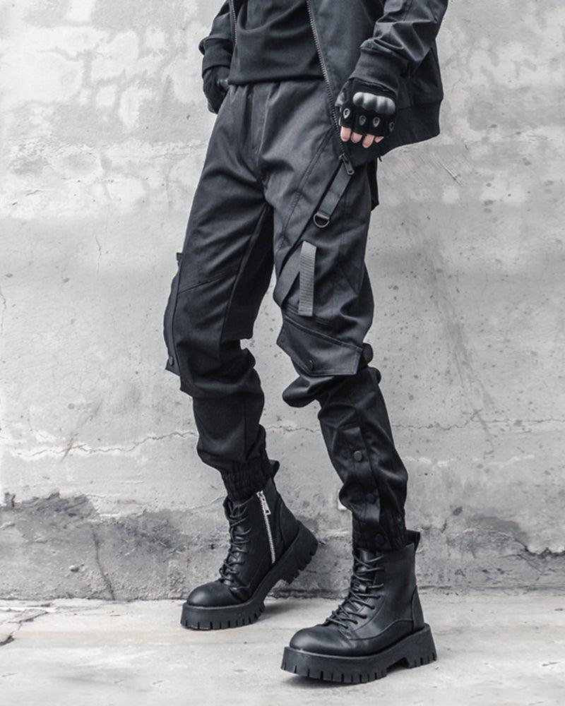 Ninja Techwear Black Slim Cargo Pants