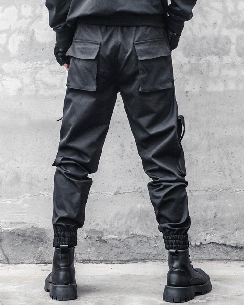 Ninja Techwear Black Slim Cargo Pants