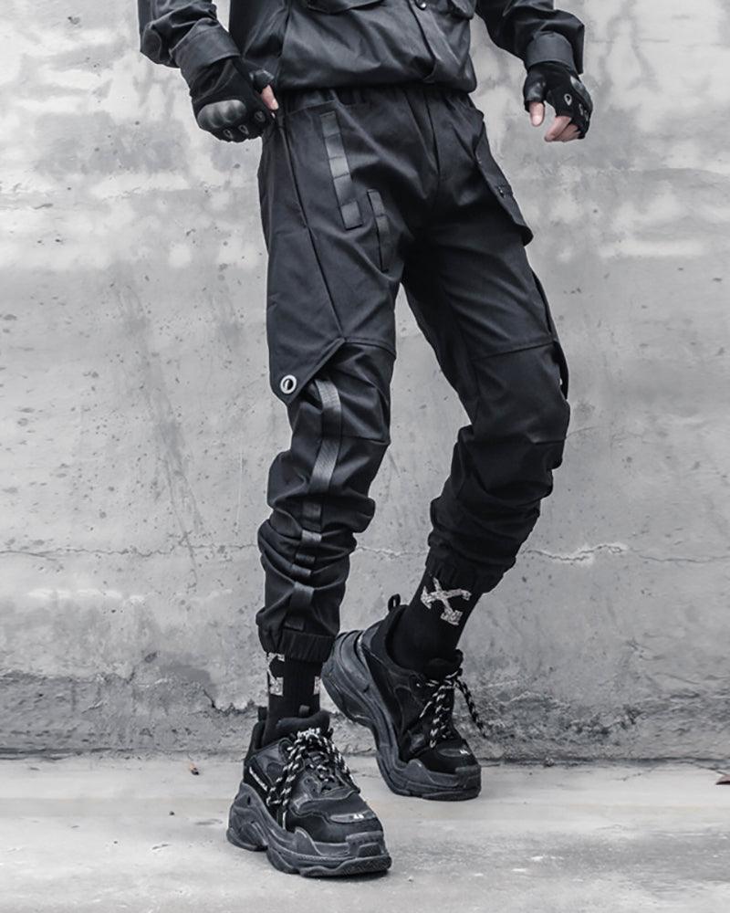 Samurai Functional Patchwork Black Cargo Pants