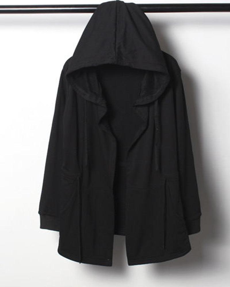Ninja Costume Techwear Black Hooded Cloak