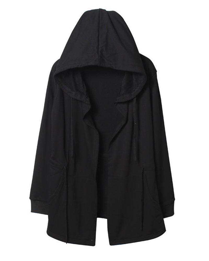 Ninja Costume Techwear Black Hooded Cloak