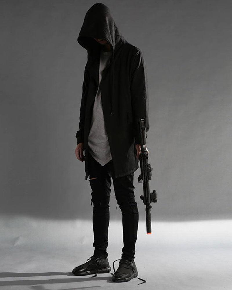 Ninja Costume Techwear Black Hooded Cloak