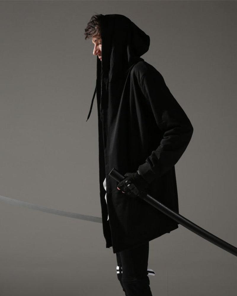 Ninja Costume Techwear Black Hooded Cloak