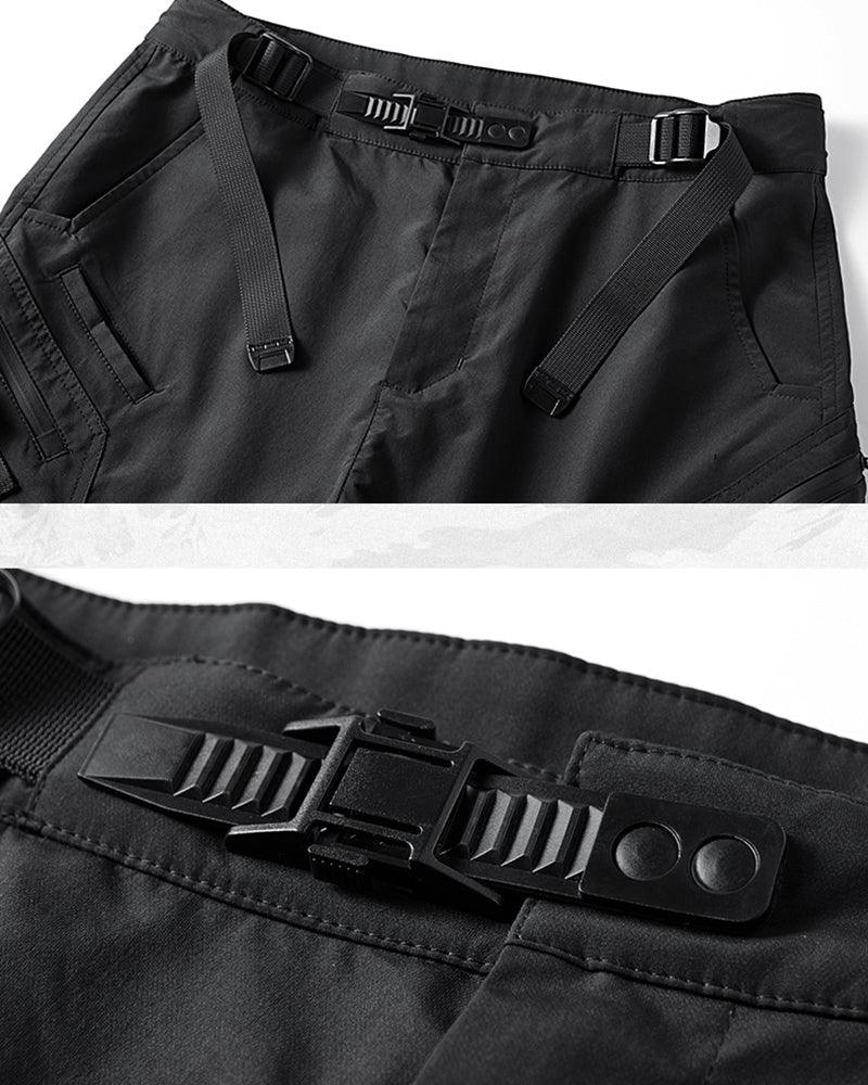Techwear Airborne Multi-Pocket Black Cargo Pants