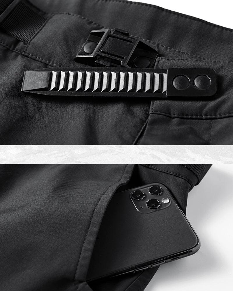 Techwear Airborne Multi-Pocket Black Cargo Pants