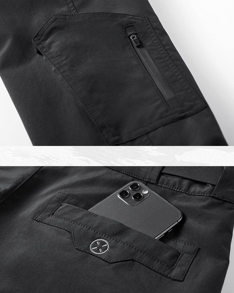 Techwear Airborne Multi-Pocket Black Cargo Pants