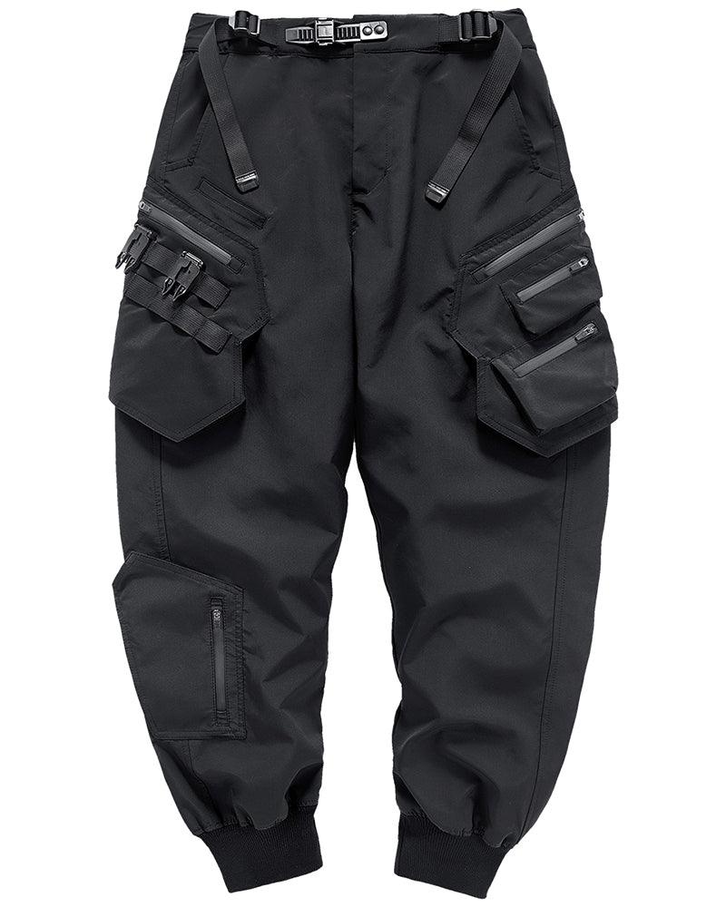 Techwear Airborne Multi-Pocket Black Cargo Pants