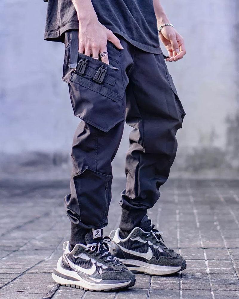 Techwear Airborne Multi-Pocket Black Cargo Pants