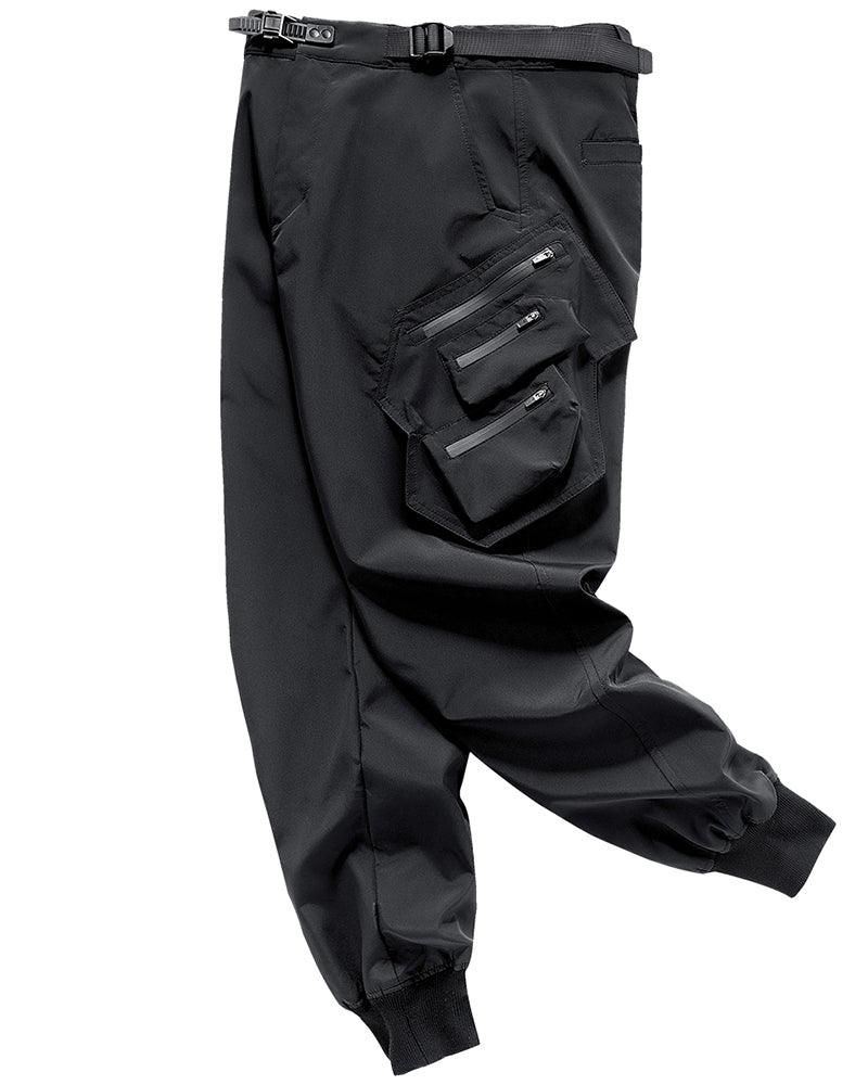 Techwear Airborne Multi-Pocket Black Cargo Pants