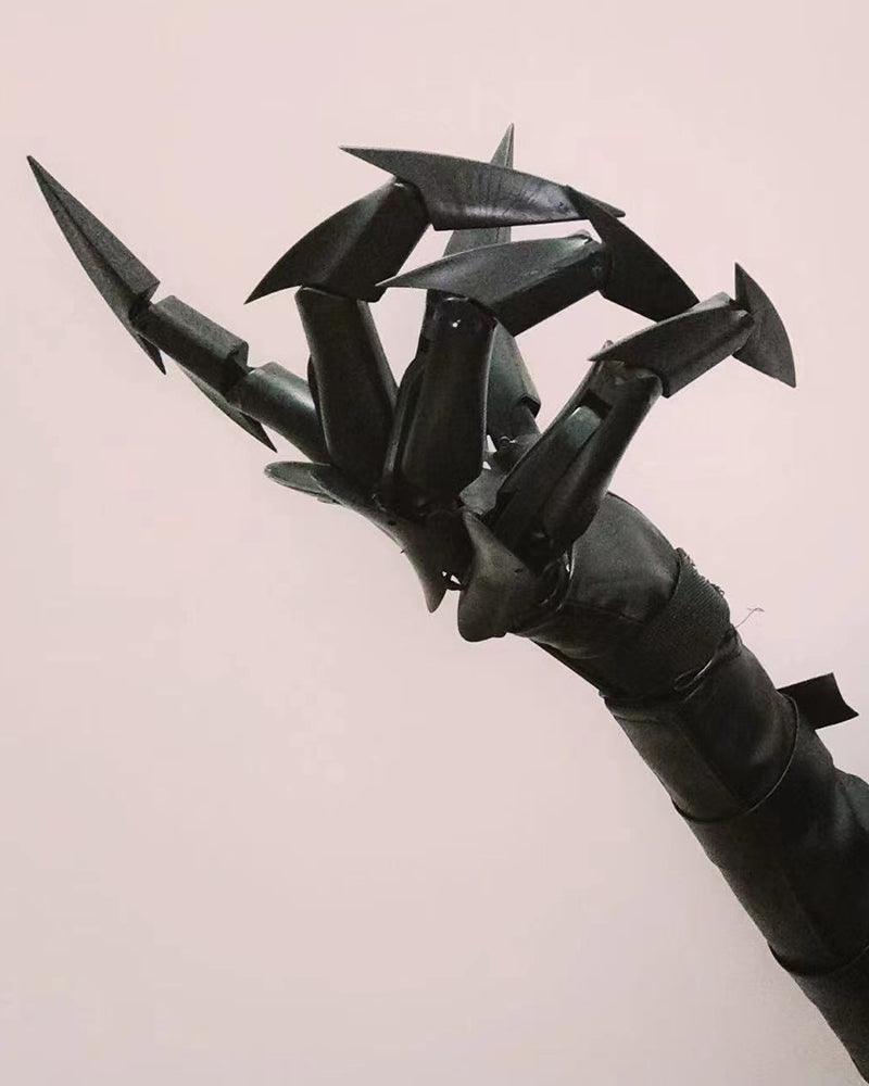 Cyberpunk Ghost Claw Articulated Fingers Gloves