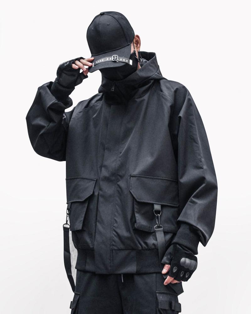 Techwear Outfits Ribbon Hooded Jacket