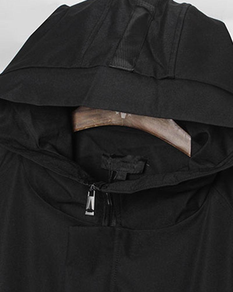 Techwear Outfits Ribbon Hooded Jacket