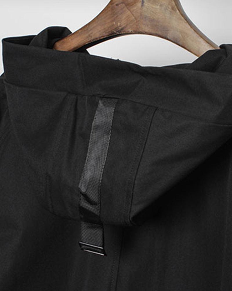 Techwear Outfits Ribbon Hooded Jacket