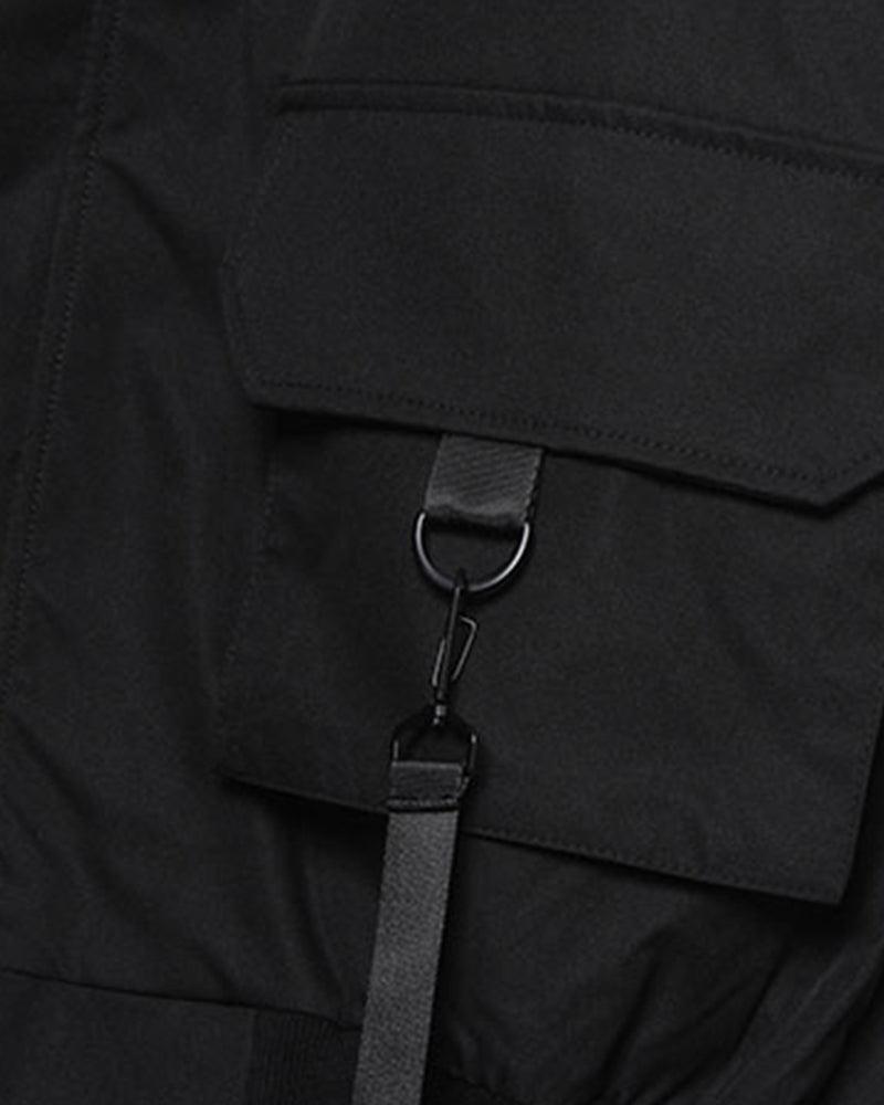 Techwear Outfits Ribbon Hooded Jacket