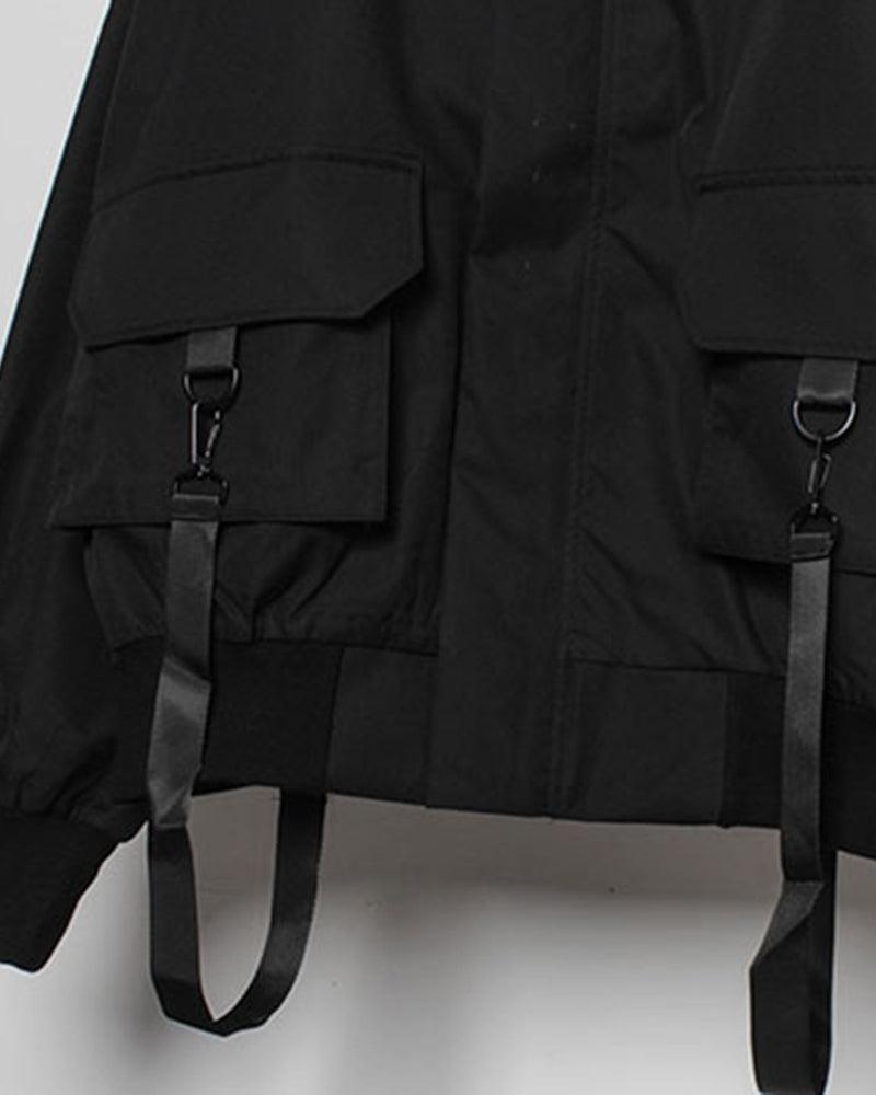 Techwear Outfits Ribbon Hooded Jacket