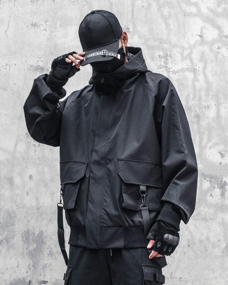 Techwear Outfits Ribbon Hooded Jacket