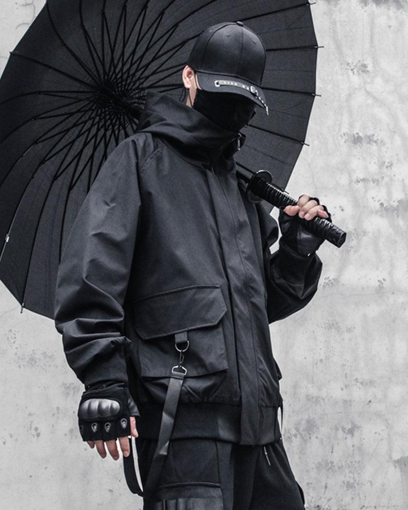 Techwear Outfits Ribbon Hooded Jacket