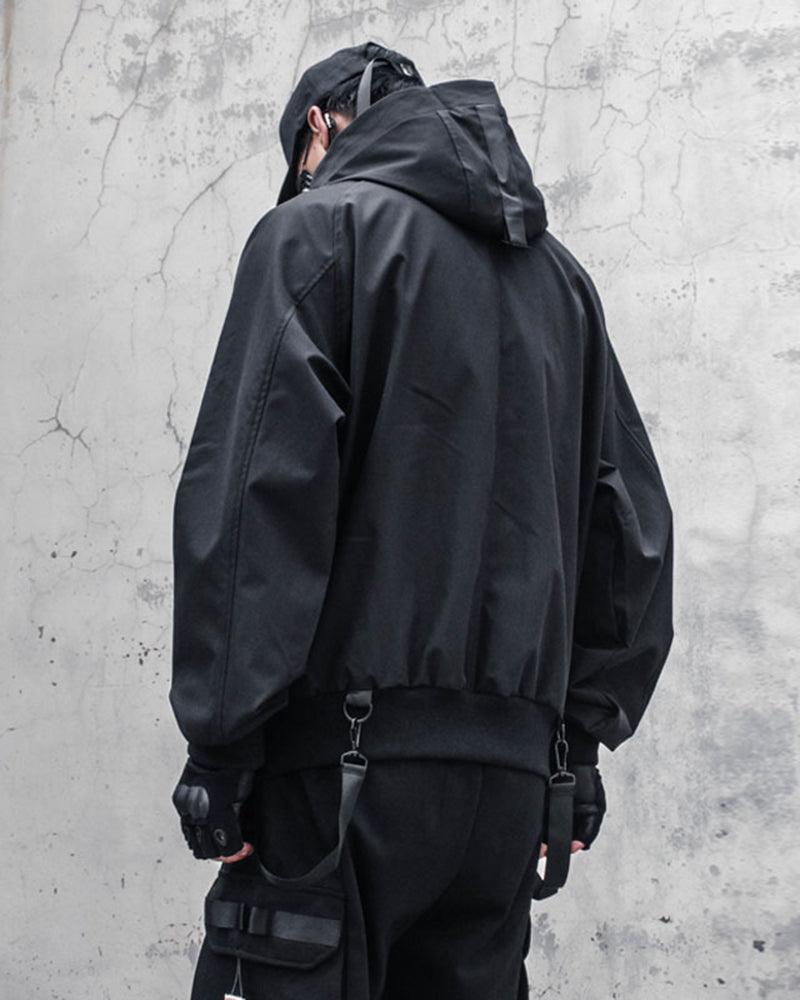 Techwear Outfits Ribbon Hooded Jacket