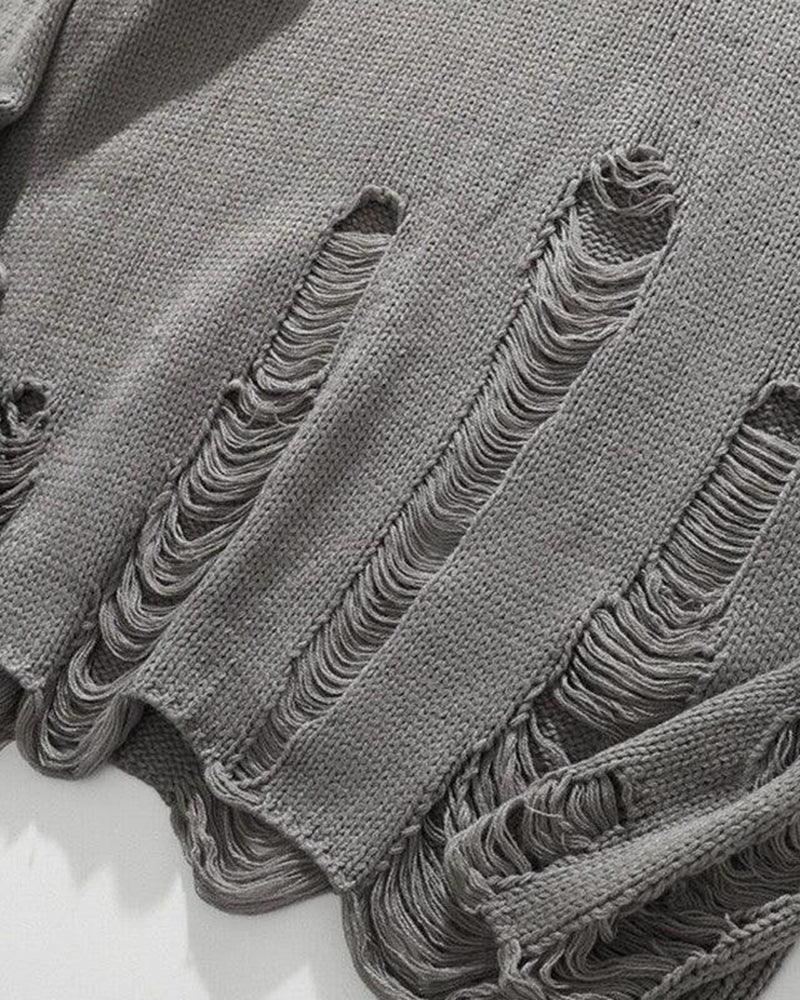 Streetwear Tattered Crewneck Sweater