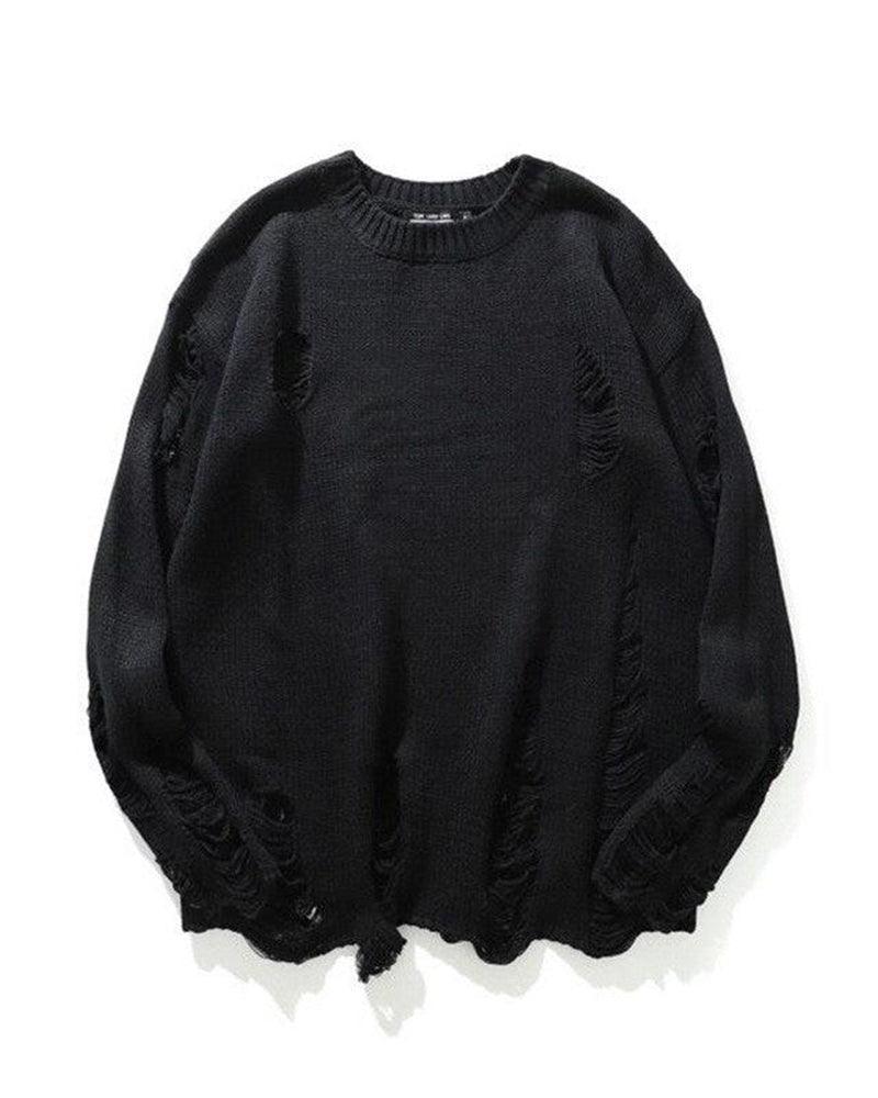 Streetwear Tattered Crewneck Sweater