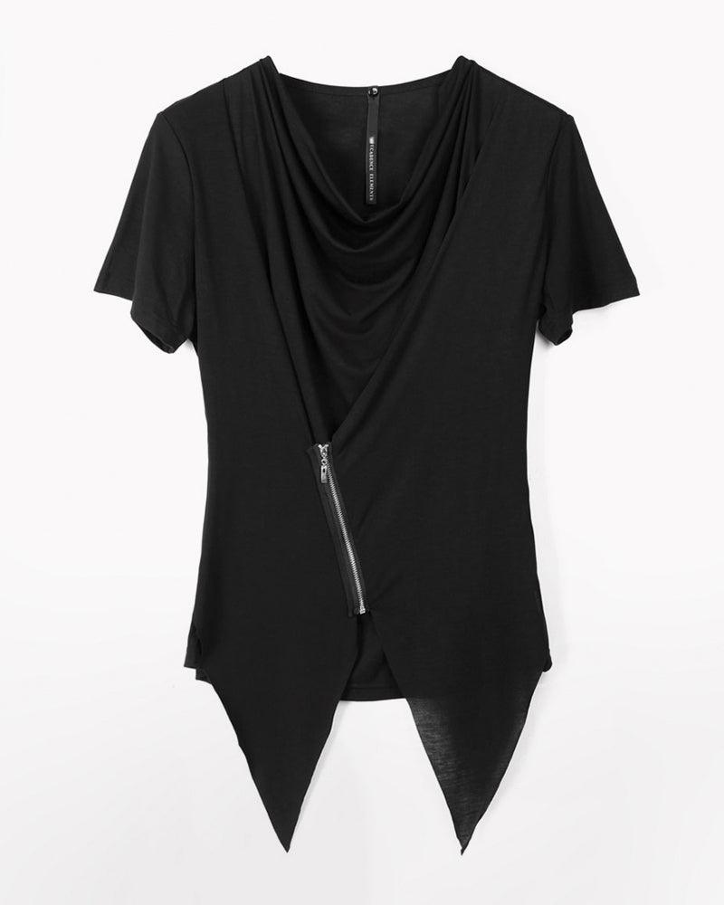 Japanese Techwear Irregular Zipper T-Shirt