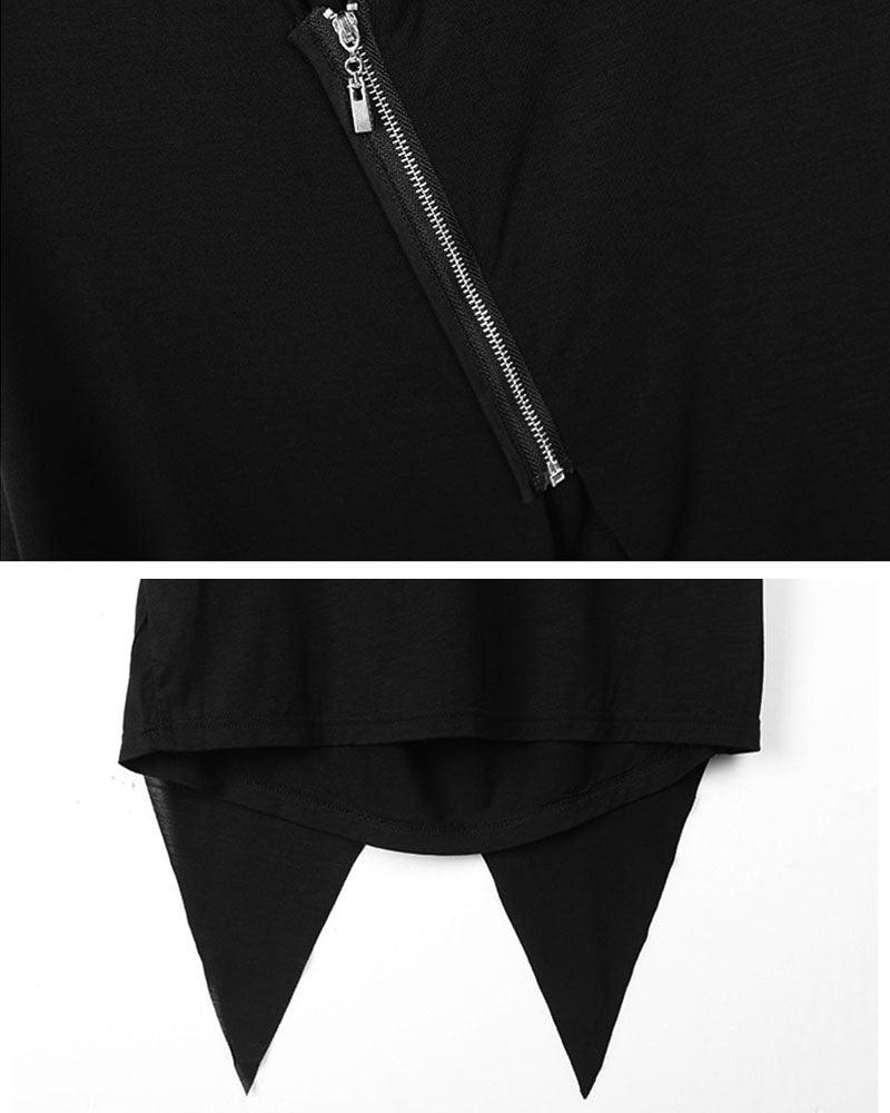 Japanese Techwear Irregular Zipper T-Shirt