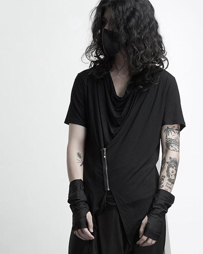 Japanese Techwear Irregular Zipper T-Shirt