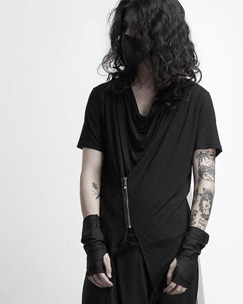 Japanese Techwear Irregular Zipper T-Shirt