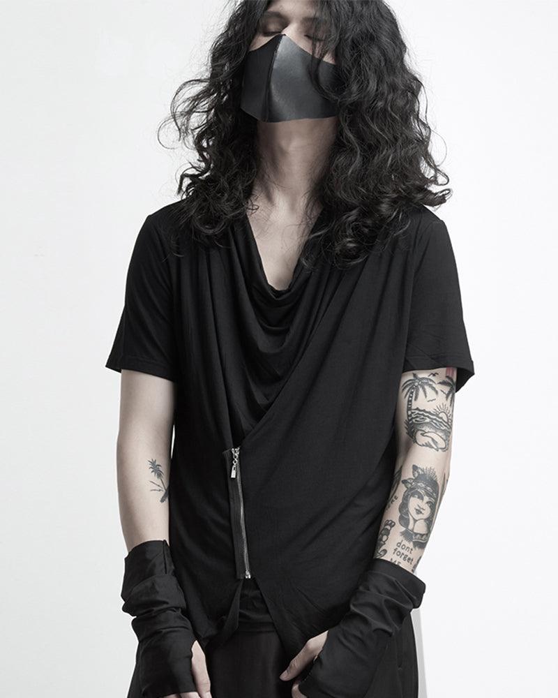 Japanese Techwear Irregular Zipper T-Shirt