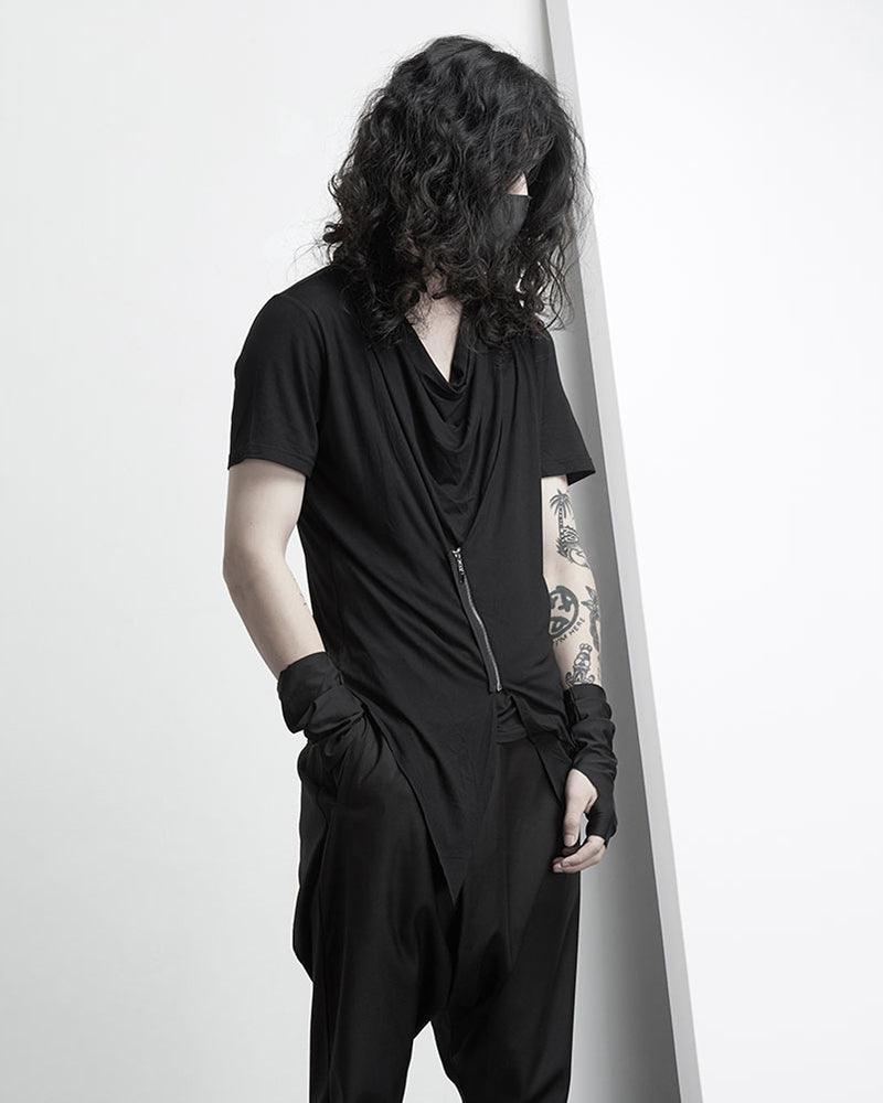 Japanese Techwear Irregular Zipper T-Shirt
