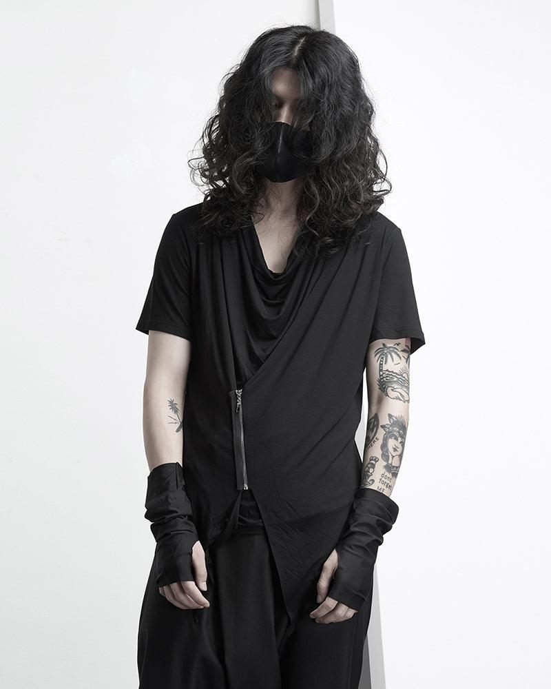 Japanese Techwear Irregular Zipper T-Shirt
